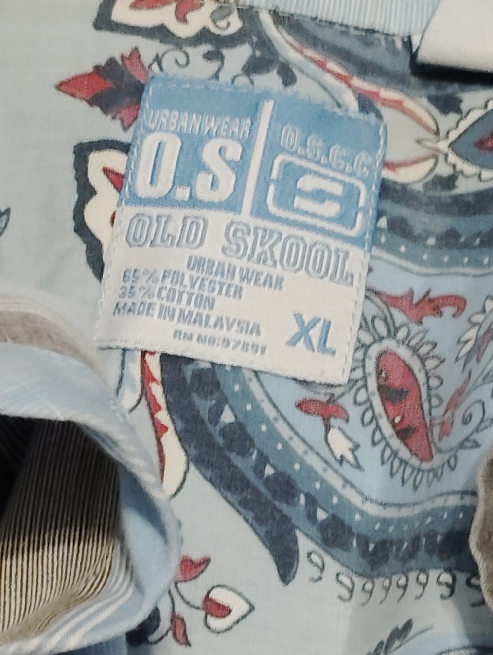 Old Skool O.S. Blue Paisley Print Tee